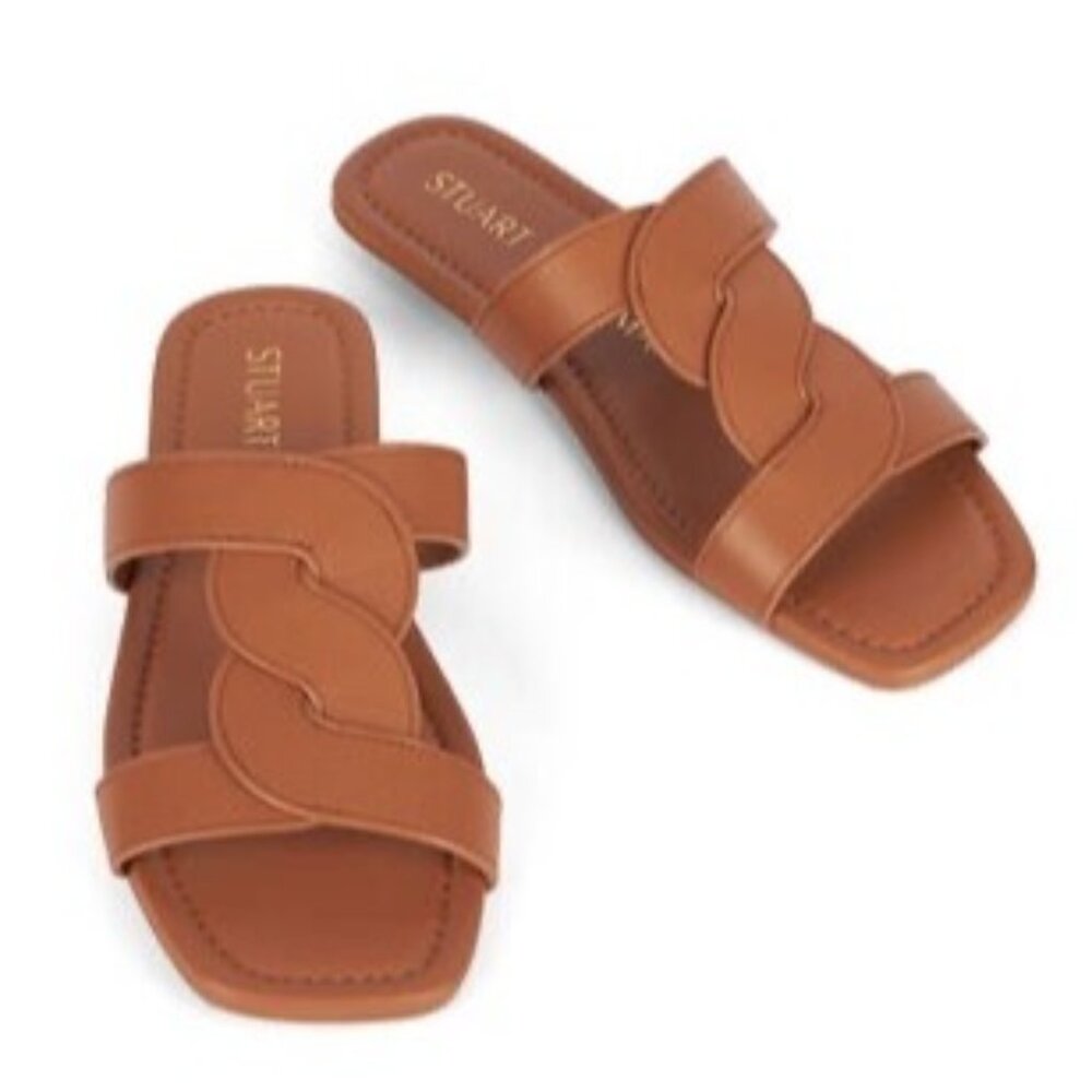 Stuart Weitzman Slide Sandals Ibiza tan leather Women’s Size 6